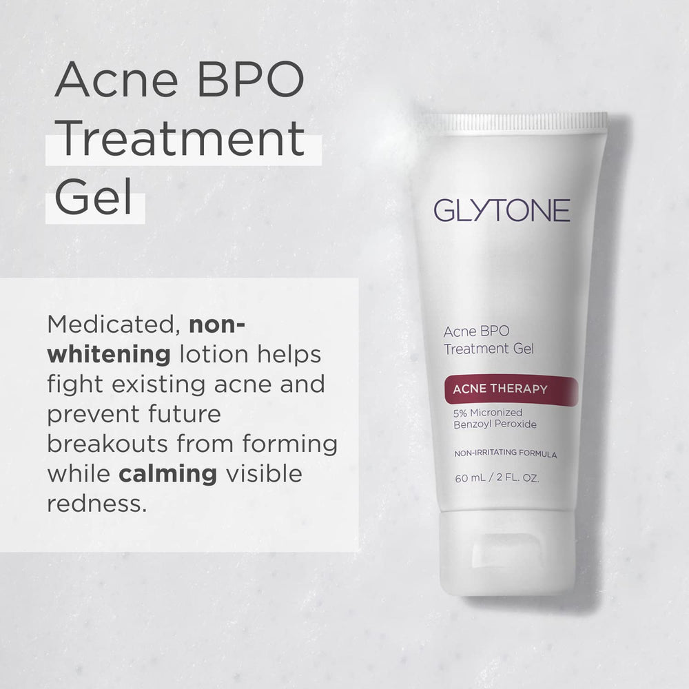 Glytone Acne BPO spot application on face demonstrating spot care