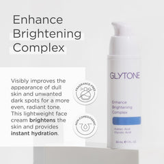 Glytone Enhance Brightening Complex pump application demonstrates even distribution