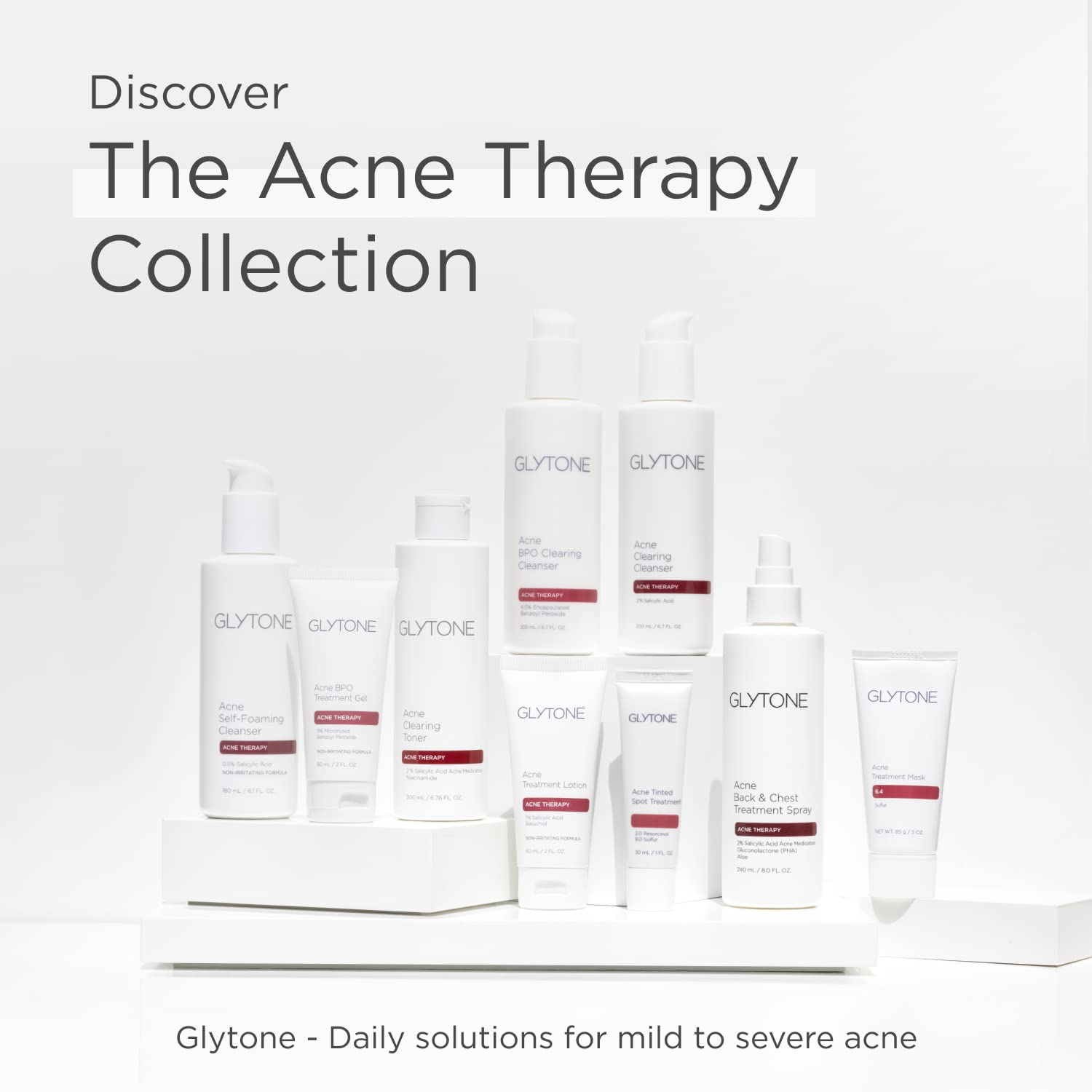 Glytone fragrance-free non-comedogenic label for gentle acne care