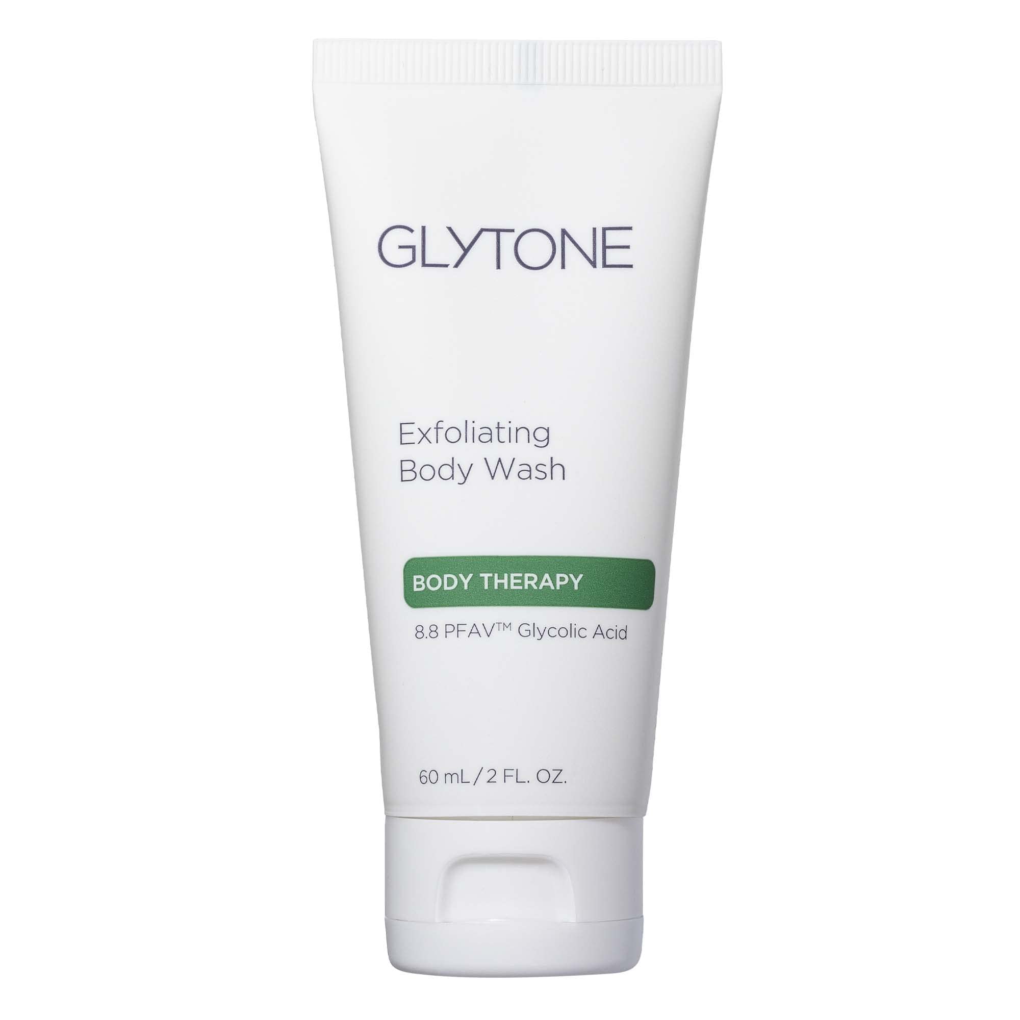Glytone glycolic acid body wash bottle pours for smooth skin during shower