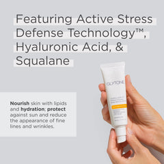 GLYTONE Hydra Lipid Sunscreen tube-cap-closed highlights travel-friendly packaging.