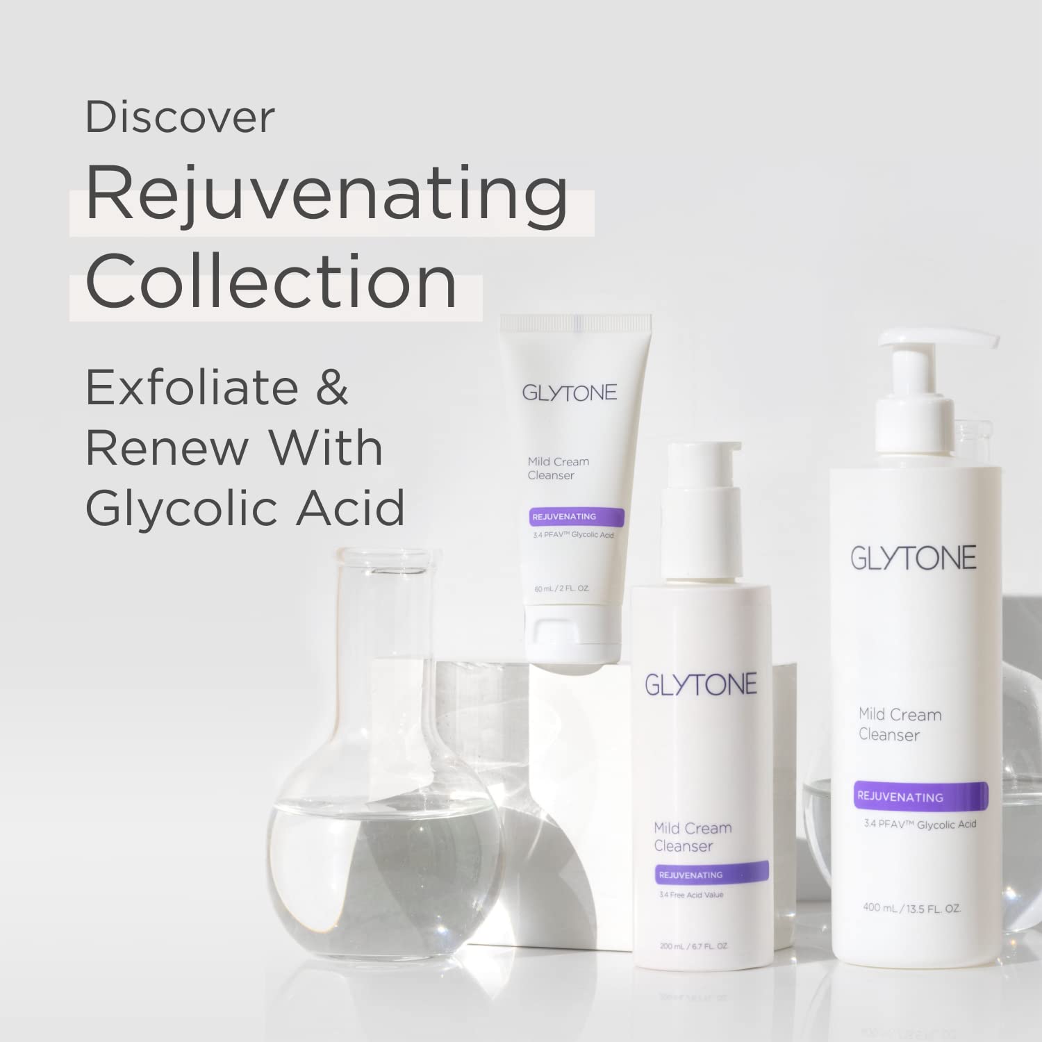 GLYTONE Mild Gel Exfoliating Cleanser daily-use scene on sink.