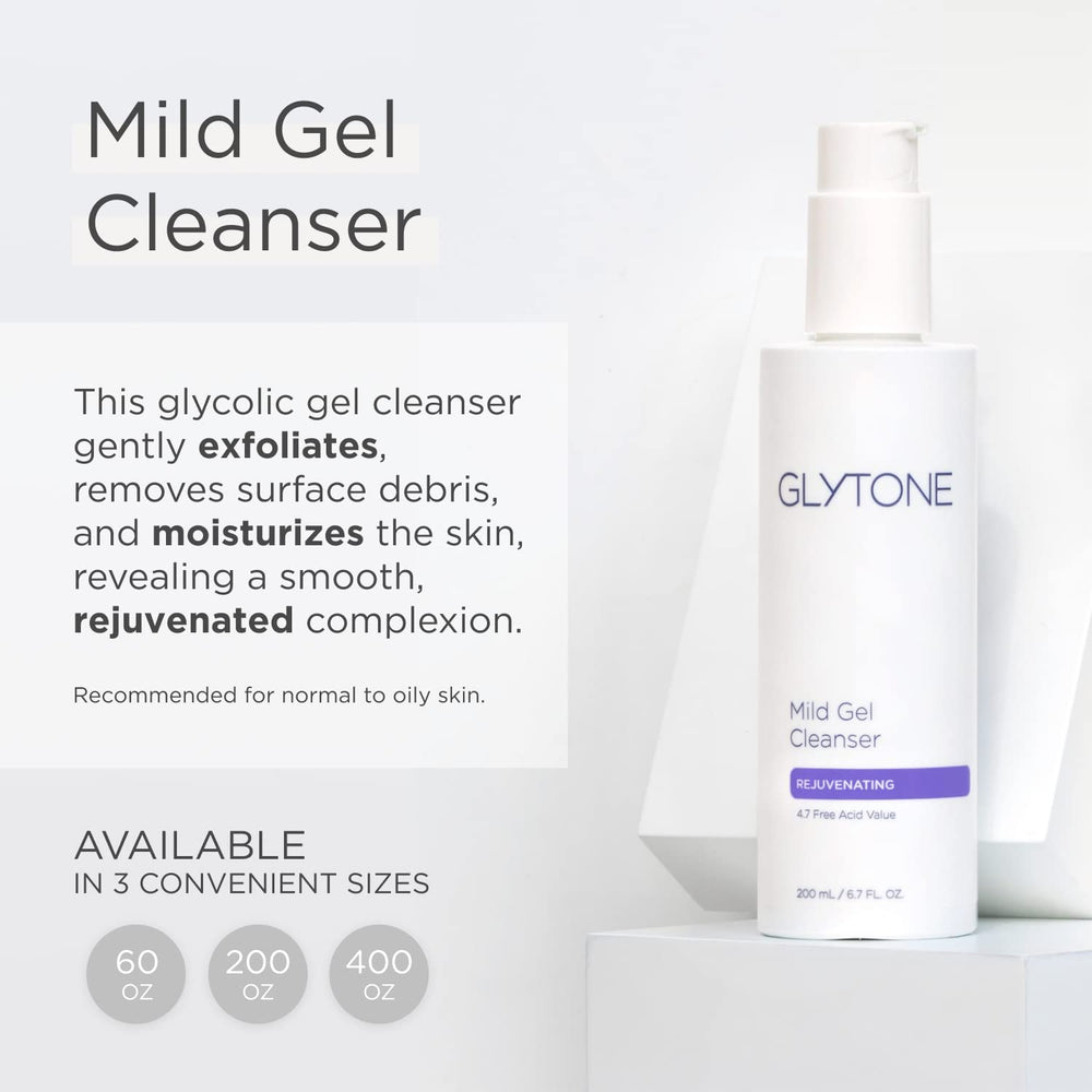 GLYTONE Mild Gel Exfoliating Cleanser lather close-up reveals glycolic exfoliation.