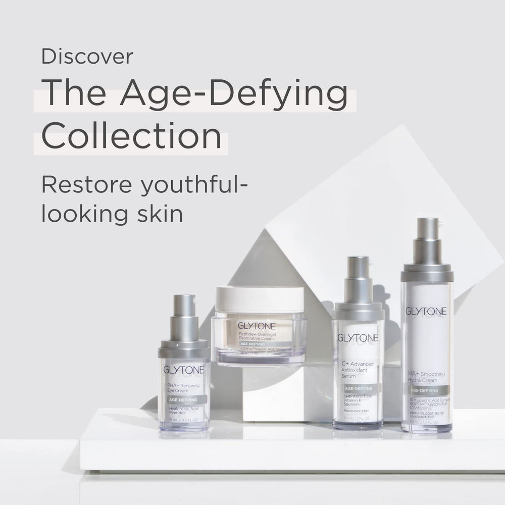 Glytone serum on face demonstrates brightening and hydrating during daily routine.