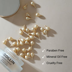 G.M. COLLIN Ceramide Comfort Serum texture close-up highlighting a silky-smooth feel.