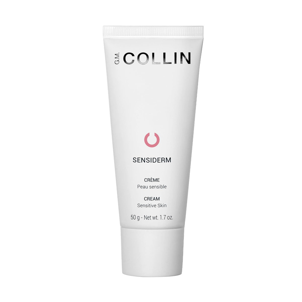 G.M. COLLIN Sensiderm Cream bottle close-up for calm, hydrated sensitive skin.