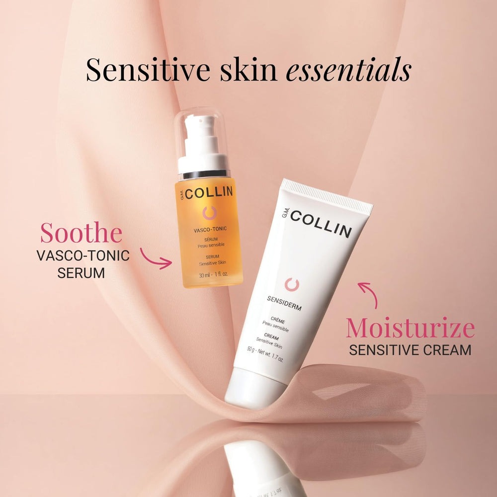 G.M. COLLIN Sensiderm Cream packaging highlights soothing formulation.
