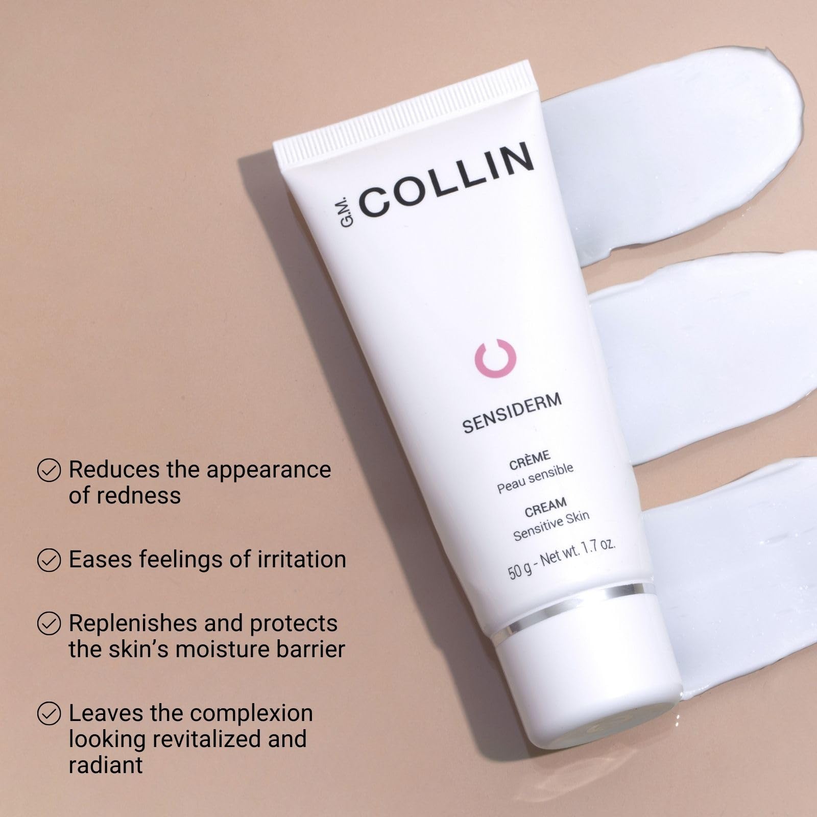 Sensiderm Cream routine setup shown for daily use on sensitive skin.