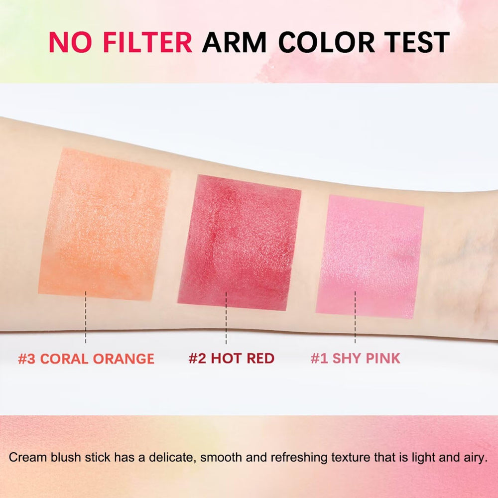GMaxit multi-use blush stick finger-blend enables easy, tool-free application.