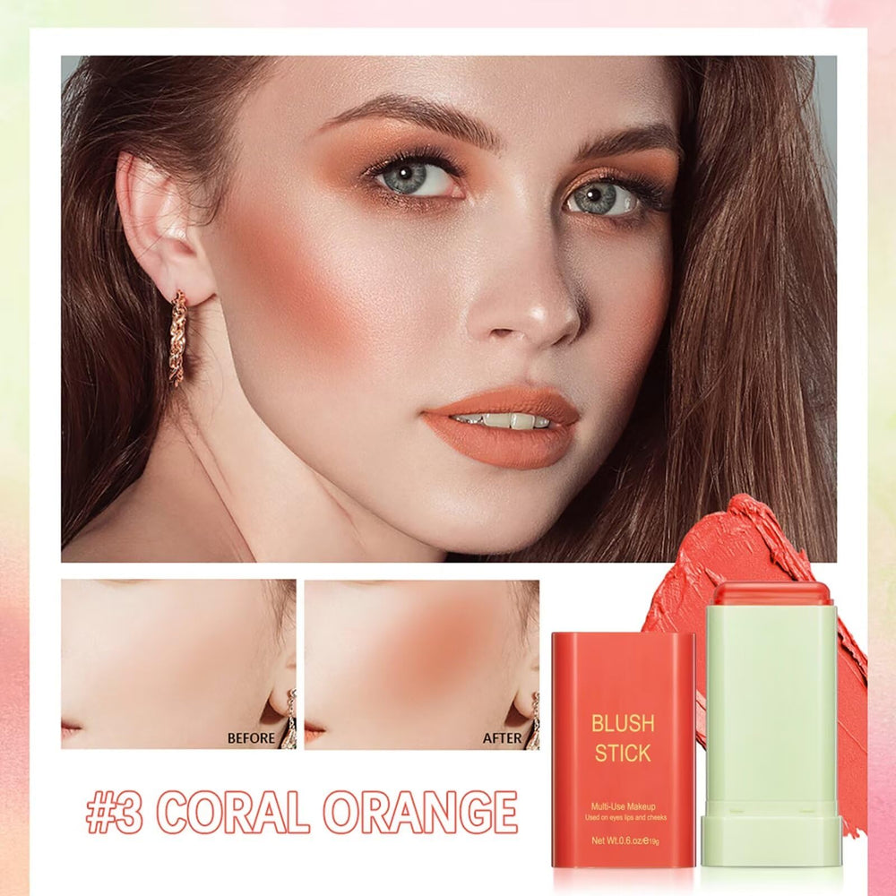 GMaxit multi-use blush stick withstands water and sweat for lasting wear.