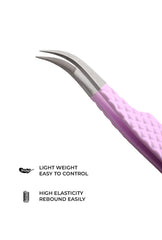 GMI Tweezers fiber tip lash selection closeup for easy isolating of individual lashes.