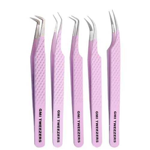GMI Tweezers fiber tip lash tweezers professional setup for precise lash work.