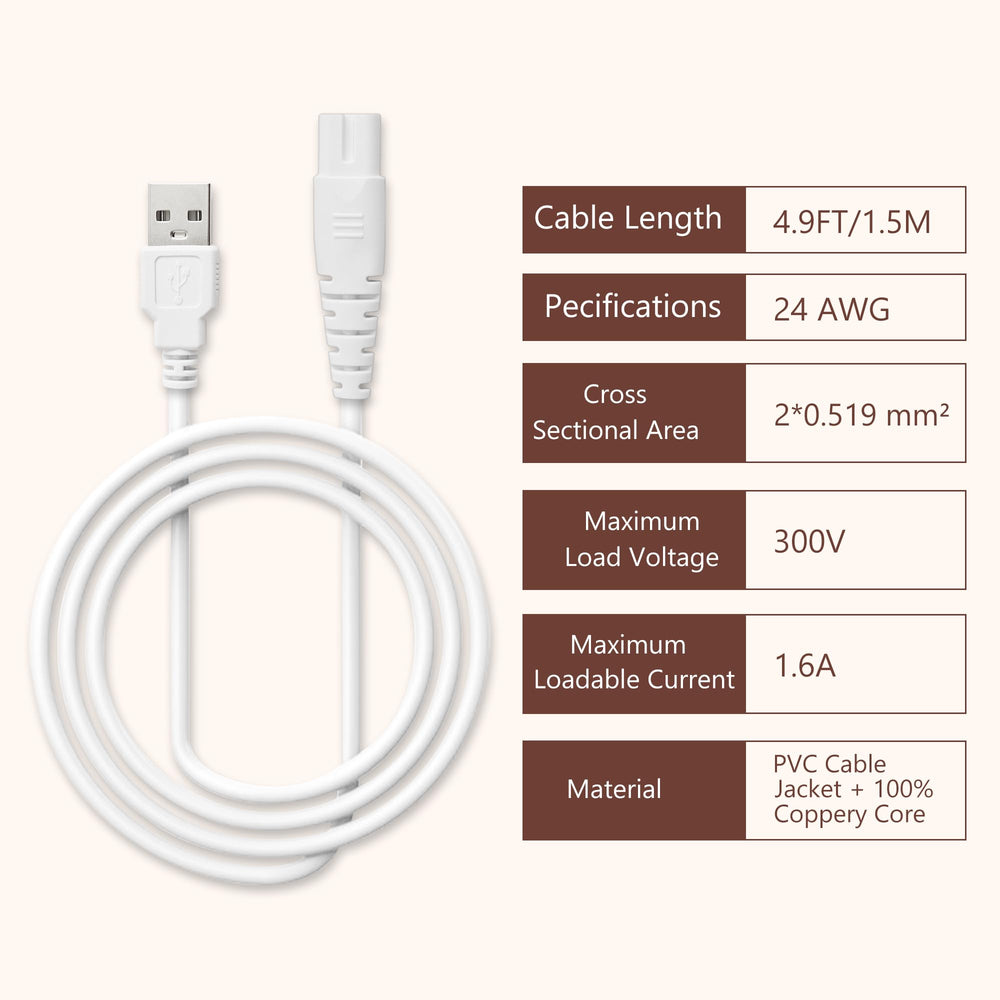 GnoTis white charging cord with soft housing for everyday home use.