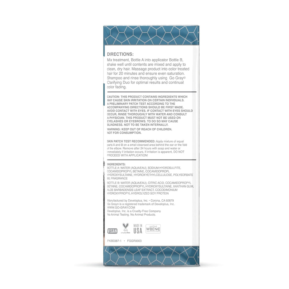 Go Gray Treatment Remove growth-line diminish image shows reduced dye grow-out visibility.