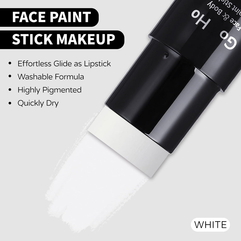 Go Ho black face paint stick closed packaging enables bold, high-contrast detailing.