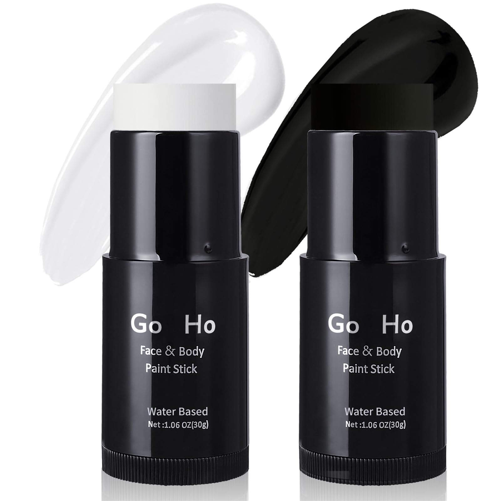 Go Ho white face paint stick closed packaging enables quick, clean application.