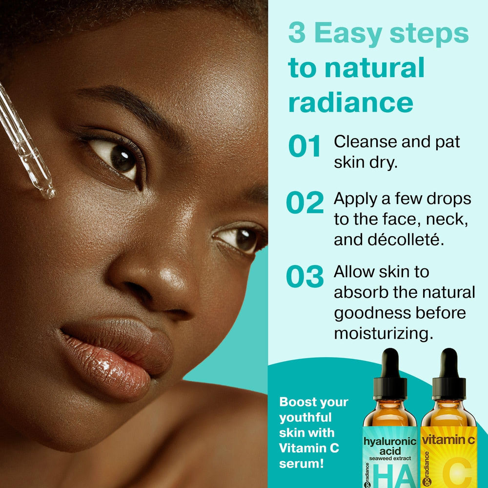 Go Radiance serum on hand shows lightweight, fast-absorbing texture