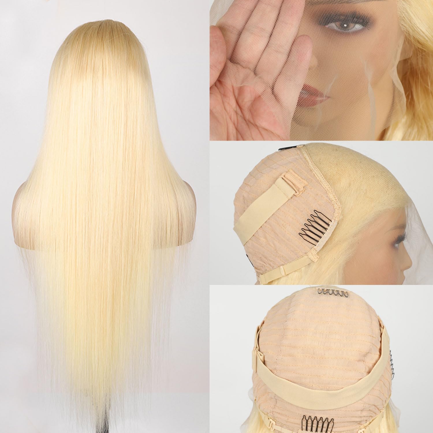 Goalroya 200-density blonde wig close-up emphasizes full, lush volume and soft texture.
