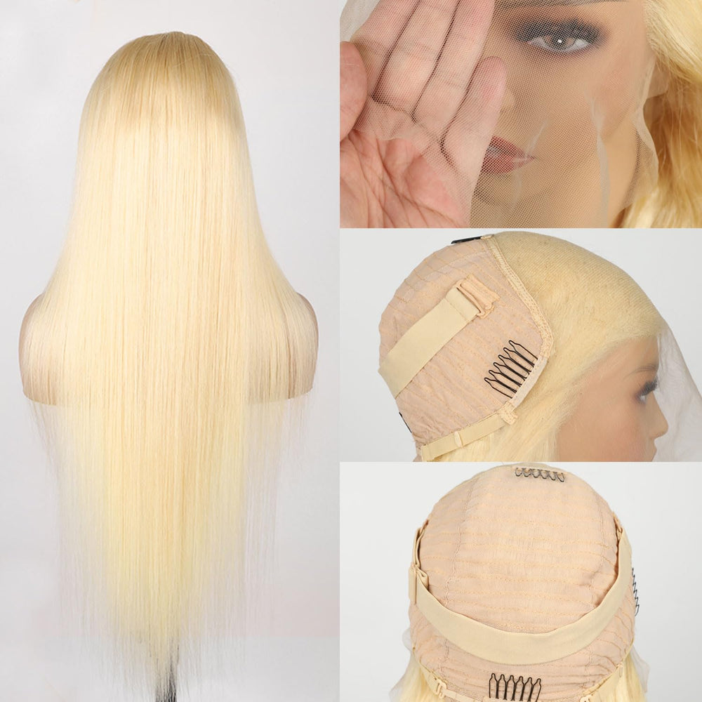 Goalroya 200-density blonde wig close-up emphasizes full, lush volume and soft texture.