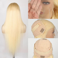Goalroya 200-density blonde wig close-up emphasizes full, lush volume and soft texture.