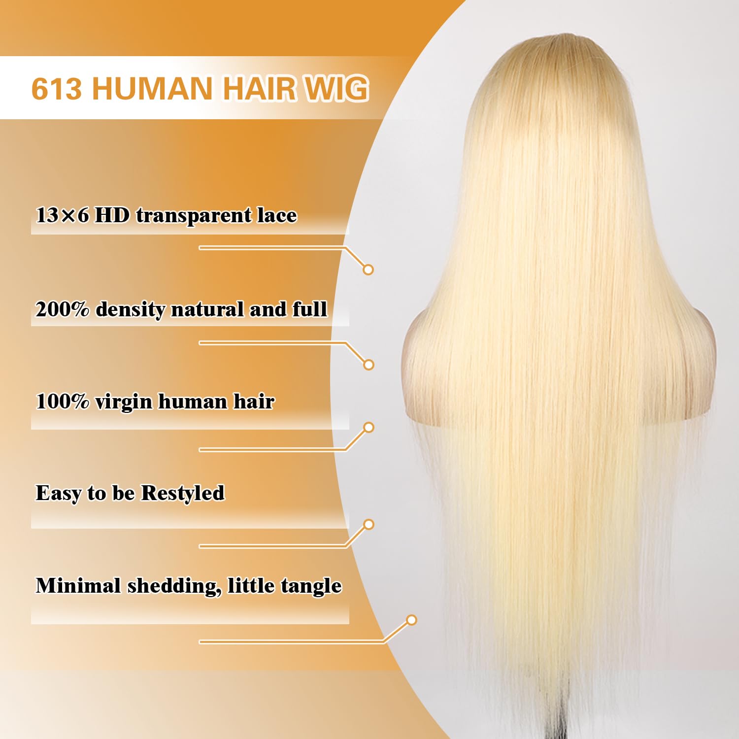 Goalroya 613 wig cap construction four combs and elastic net for secure fit.