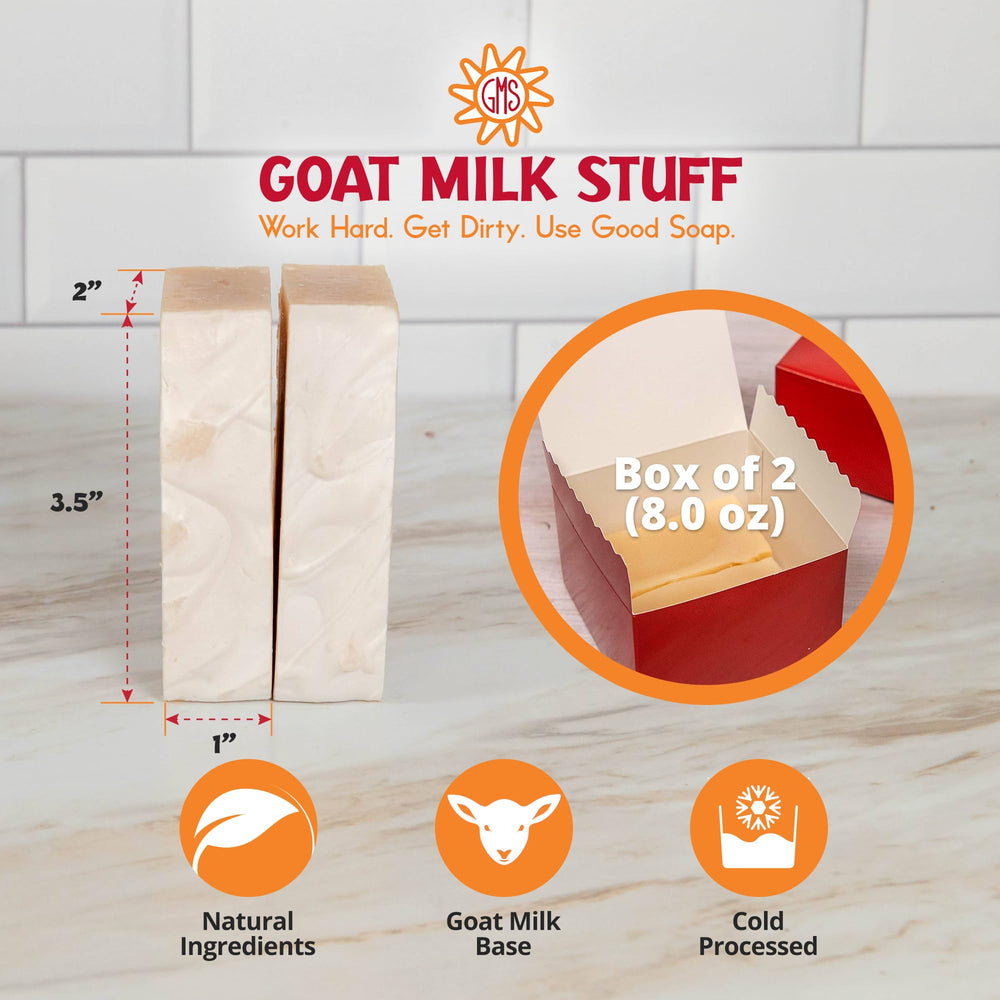 Goat Milk Stuff Purity label closeup highlights unscented formula suited for sensitive skin.