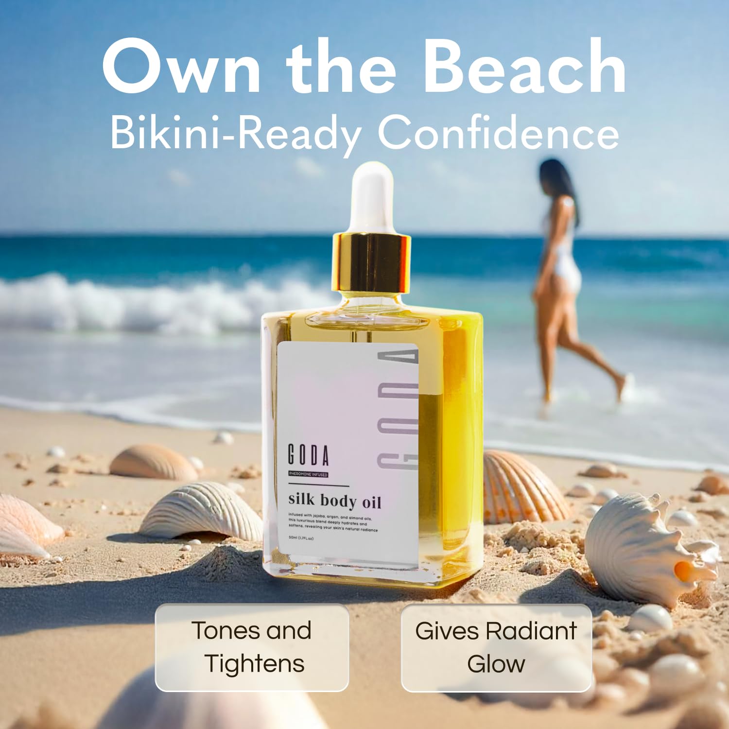 GODA Silk Body Oil after-shower glow while sealing moisture.