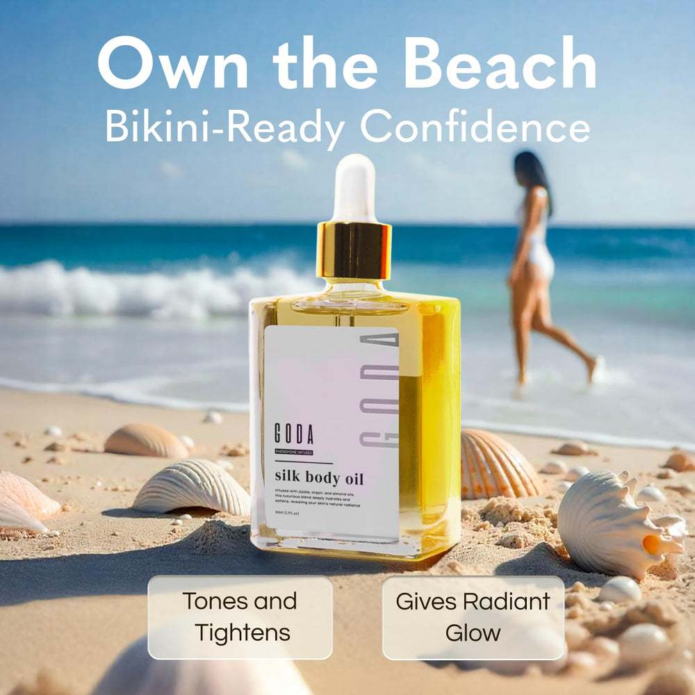 GODA Silk Body Oil after-shower glow while sealing moisture.
