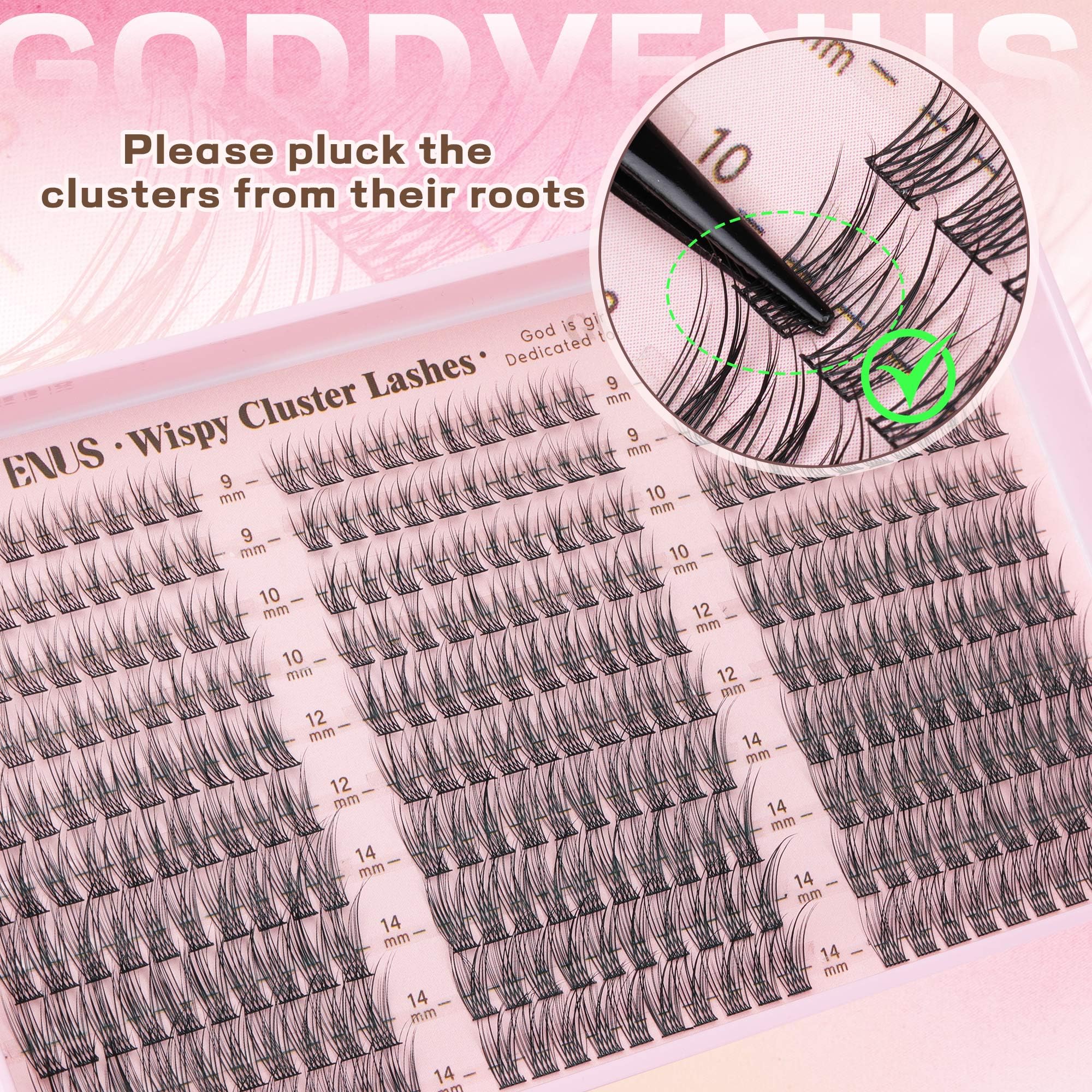 Goddvenus 300pcs lash clusters pack for full lash upgrade