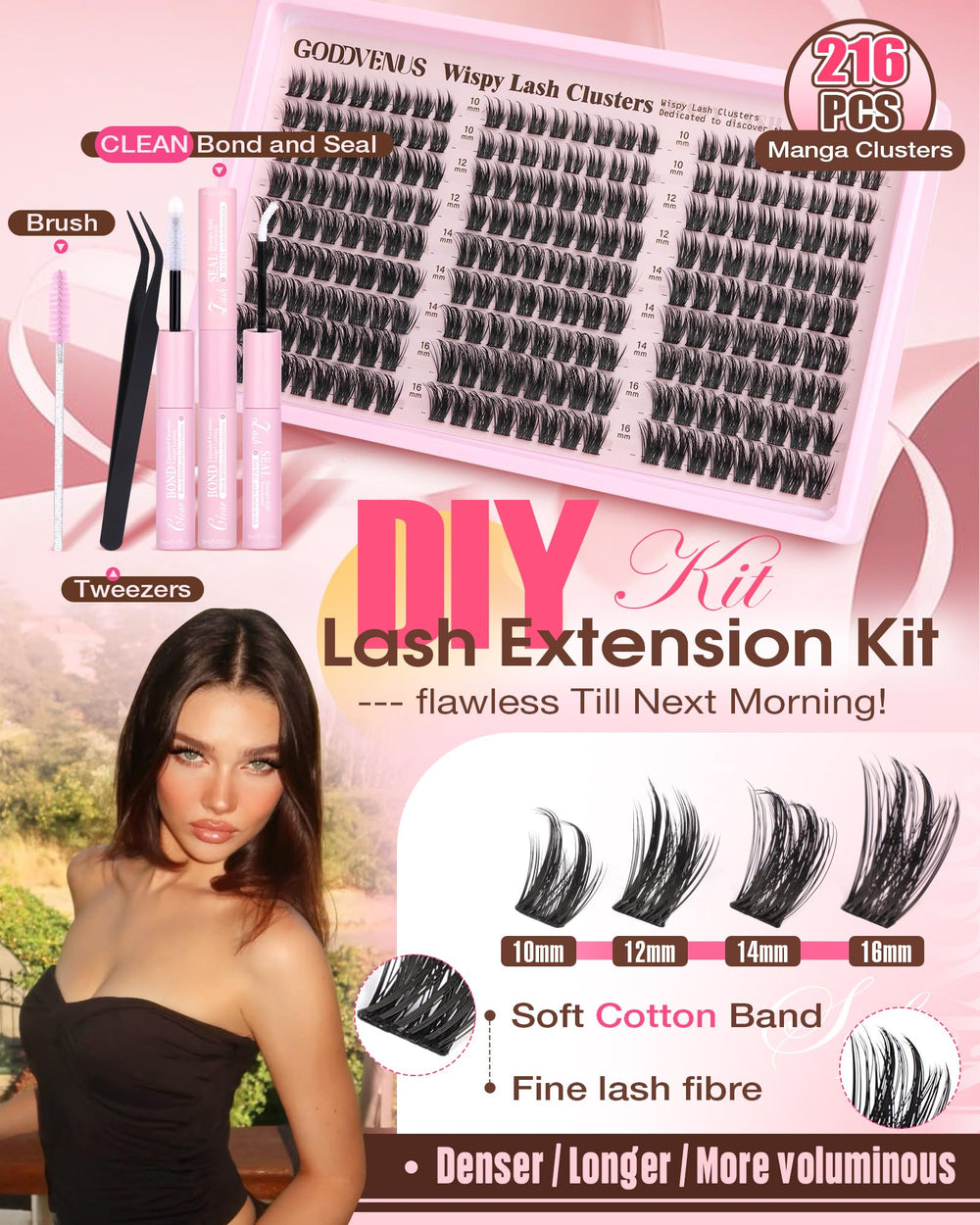 Goddvenus clean waterproof lash bond and seal during application