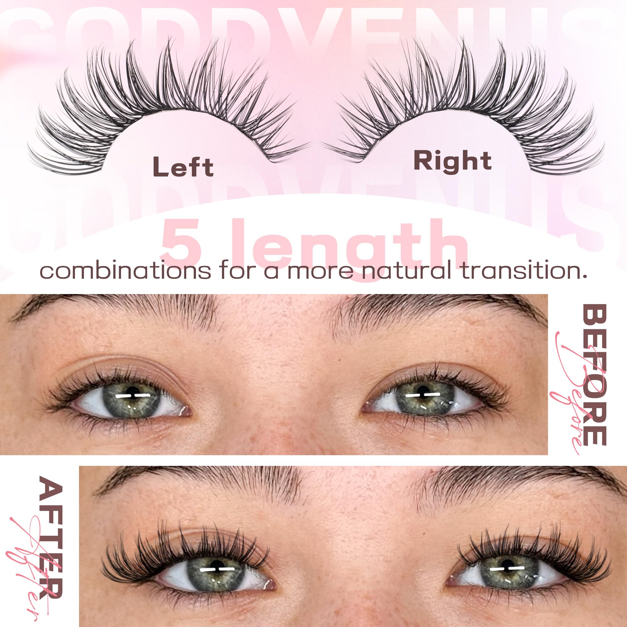 Goddvenus clusters held on tweezers showing easy DIY application benefit