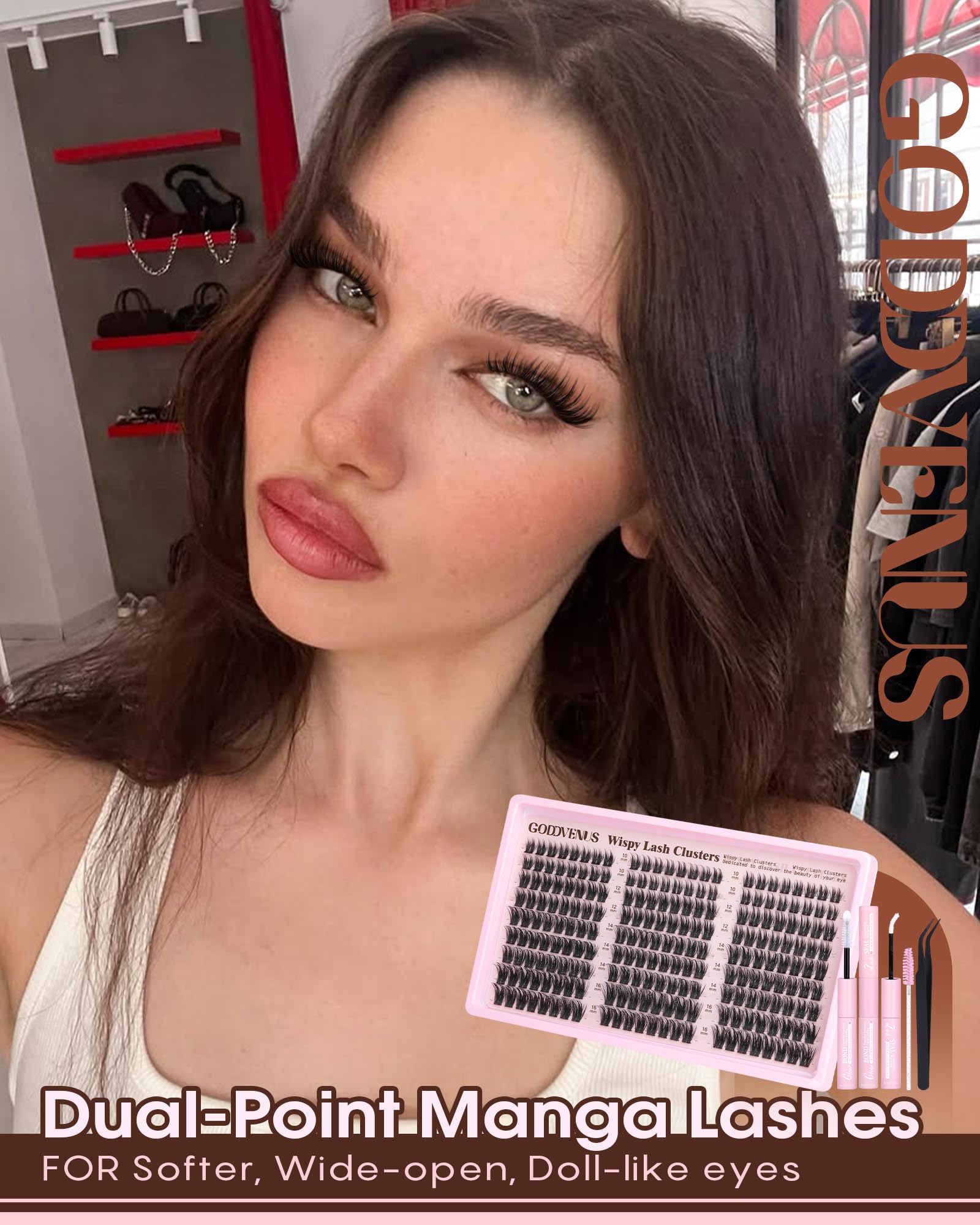 Goddvenus complete DIY lash kit including tweezers and brush