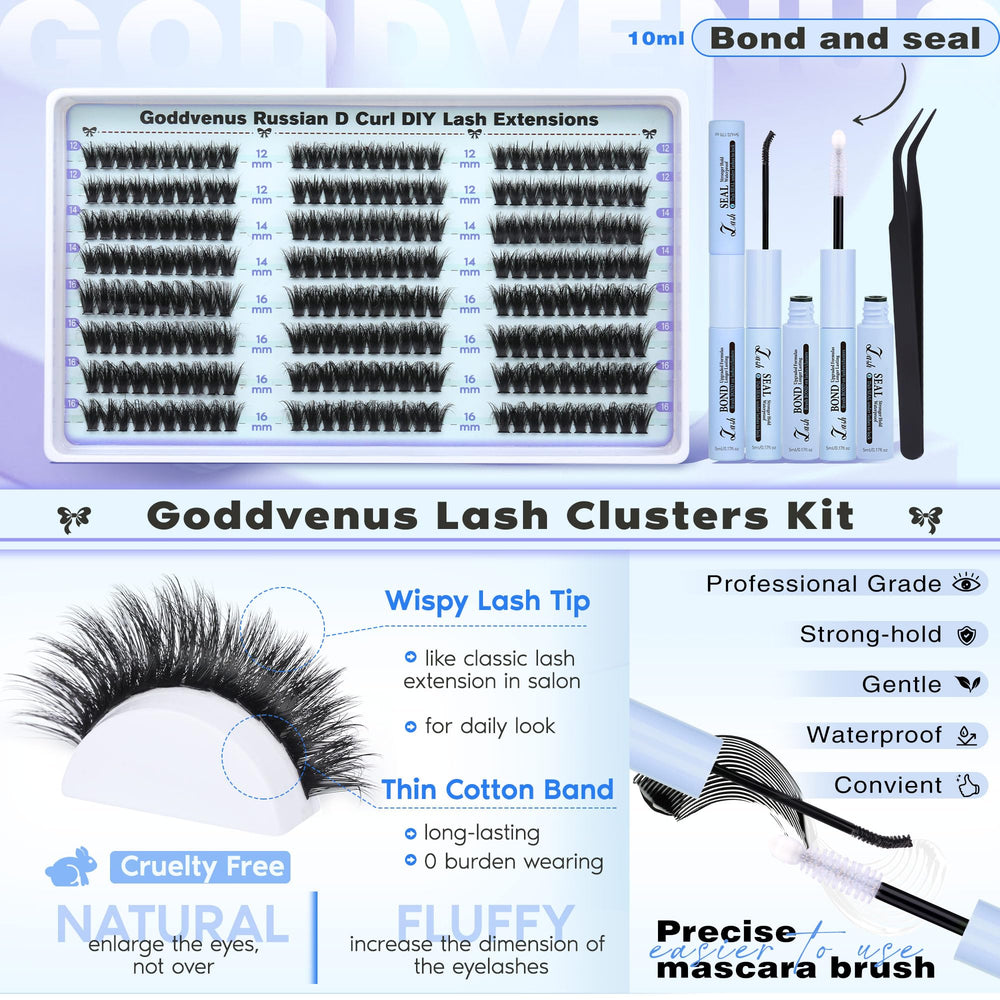 Goddvenus lash kit in use—close-up shows precise placement and flawless blend.