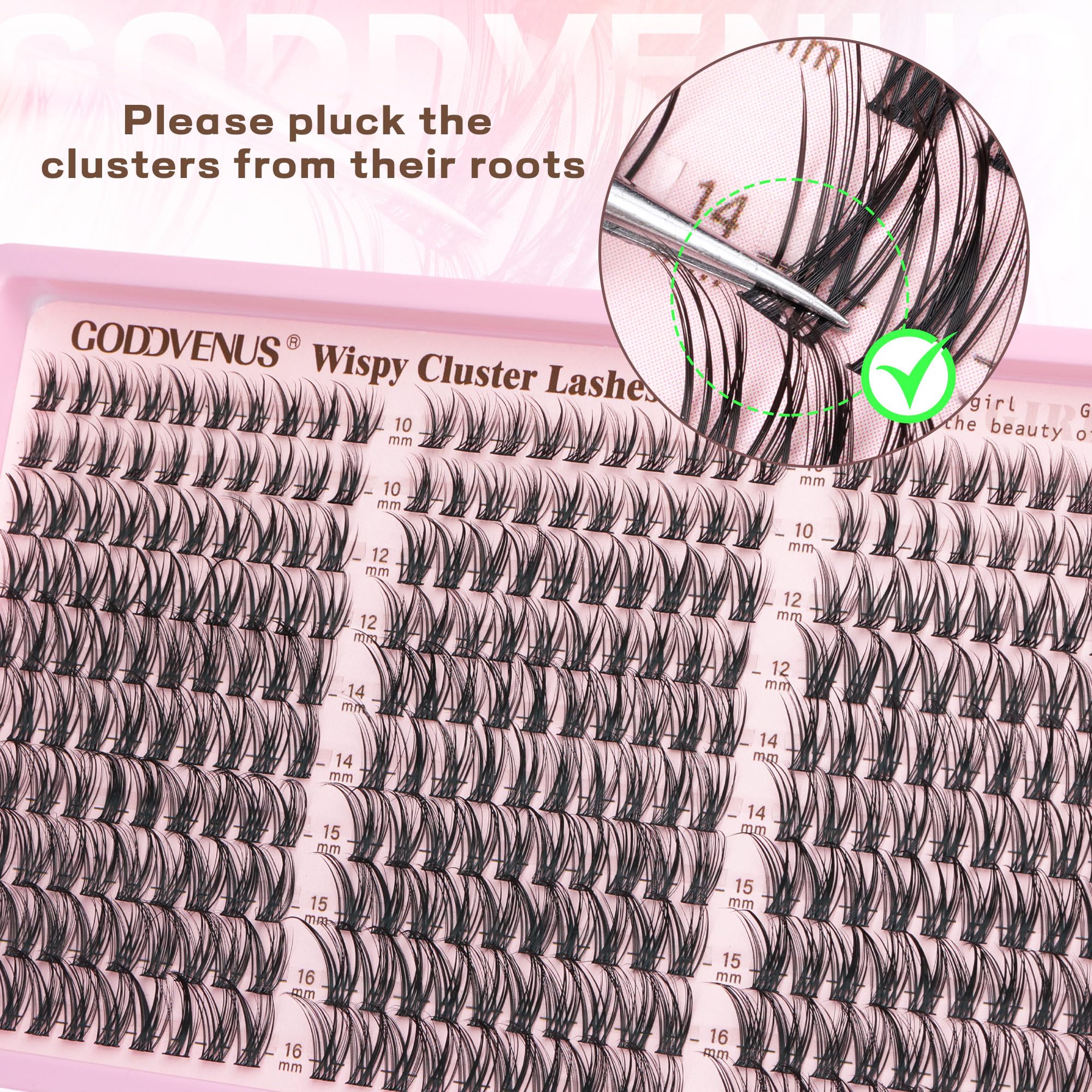 Goddvenus Lash Clusters 300pcs kit offers abundant supply for multiple looks.