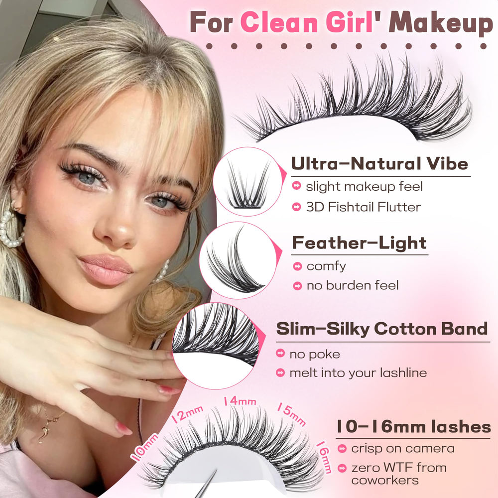 Goddvenus lashes clusters closeup showing C-curl for seamless blending