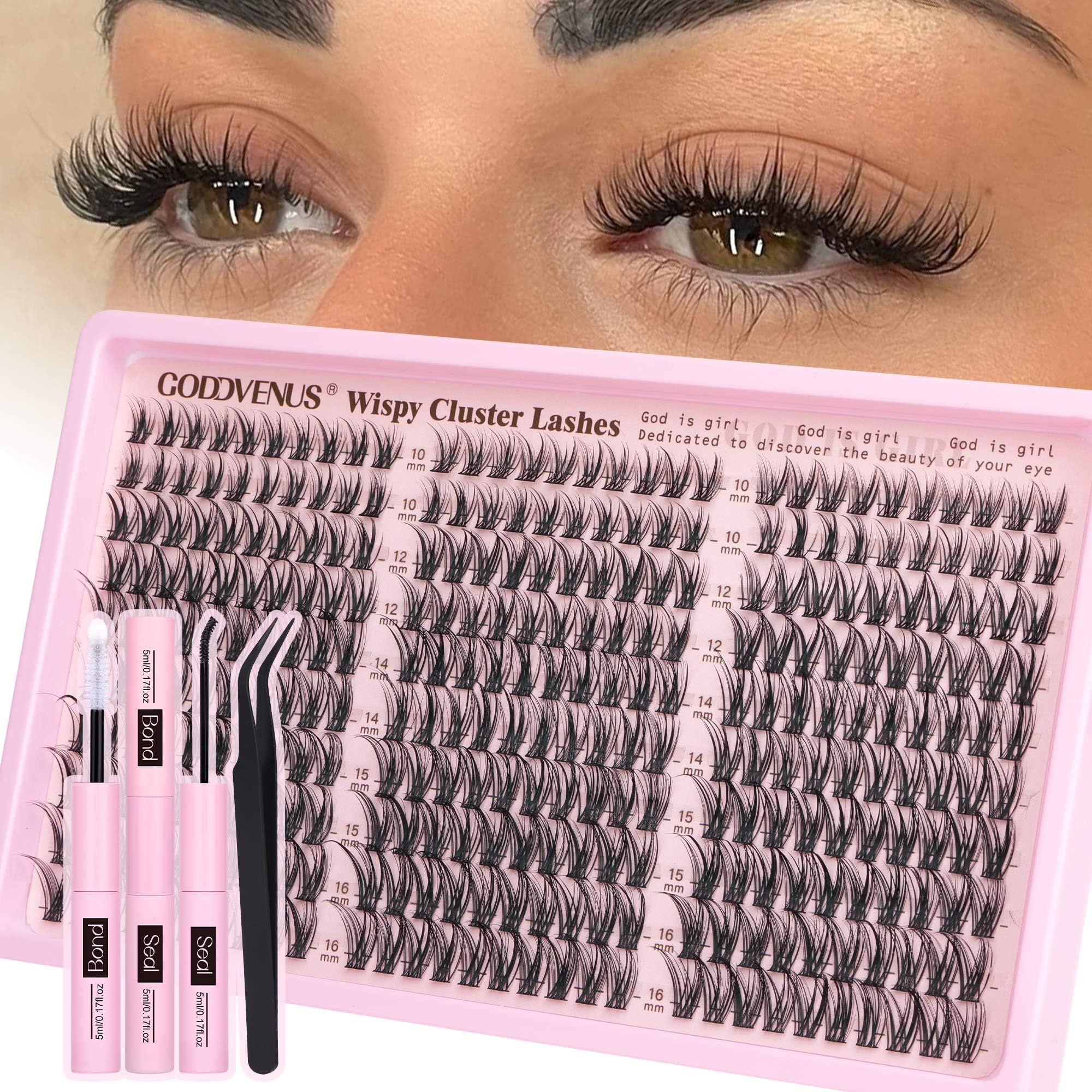 Goddvenus Lash Clusters Kit box with wispy lashes for natural daily wear