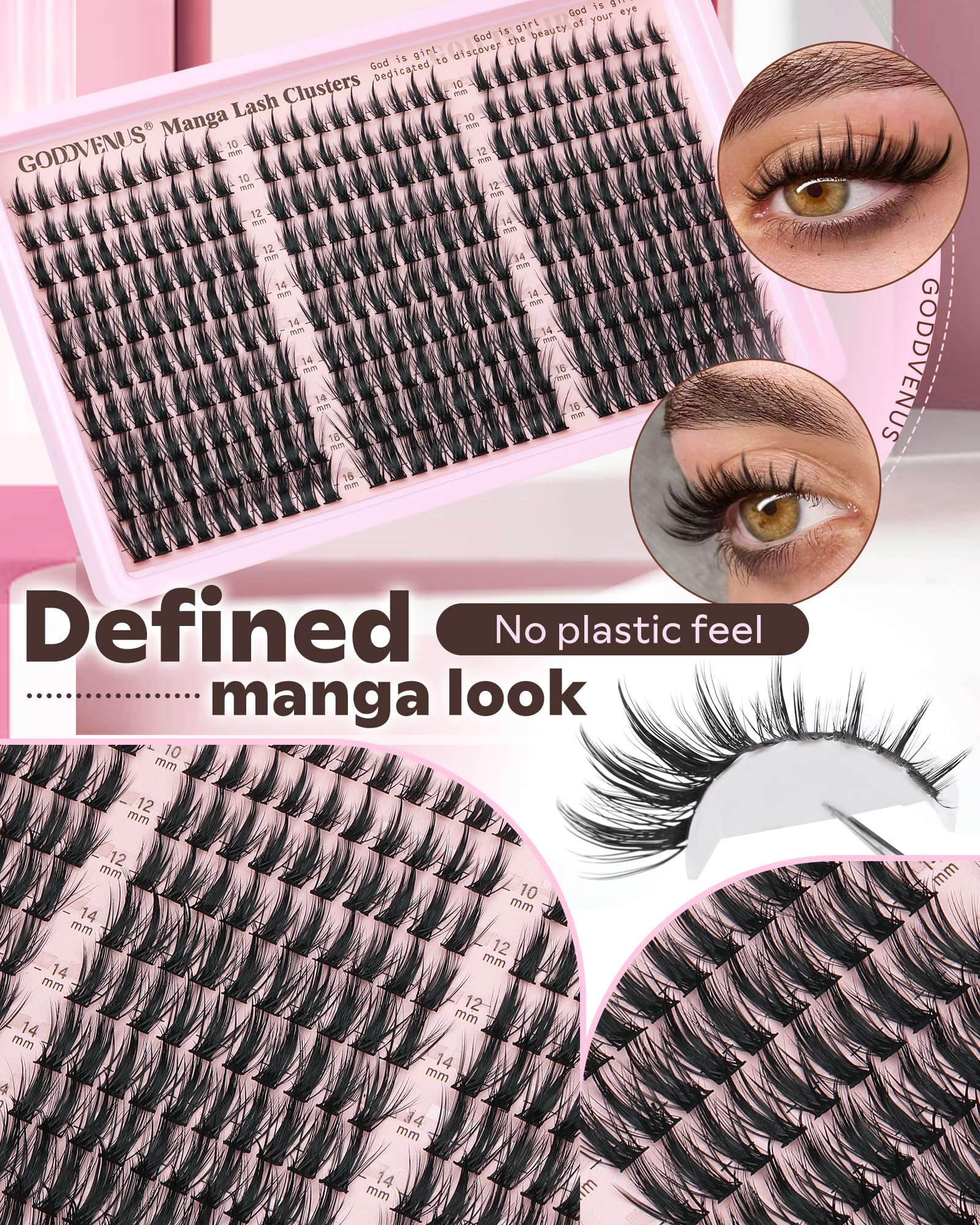 Goddvenus 10mm to 16mm lengths enabling varied manga eye styles
