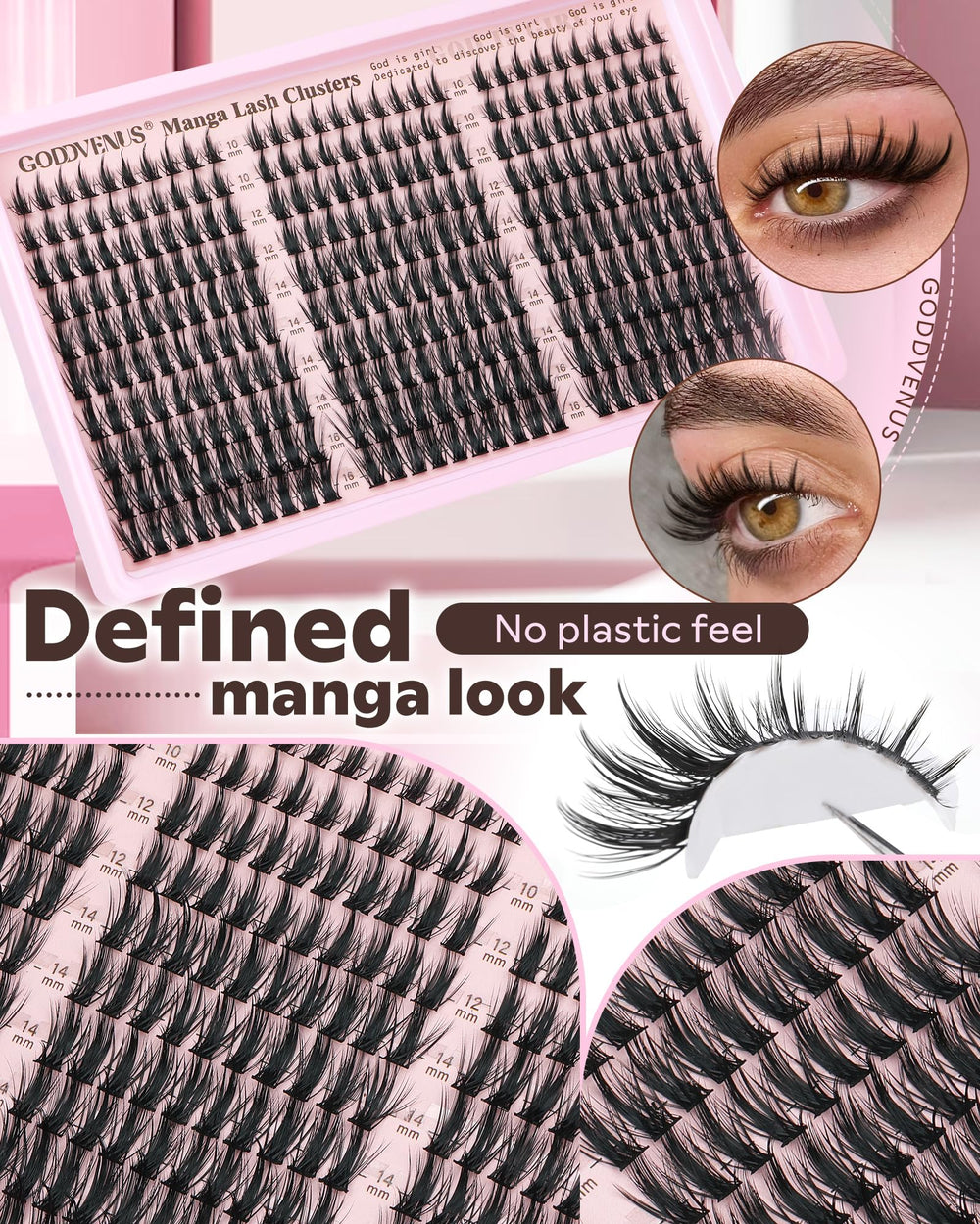 Goddvenus 10mm to 16mm lengths enabling varied manga eye styles