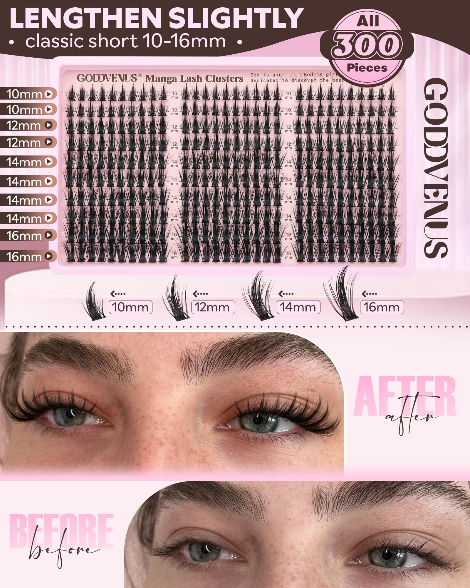 Goddvenus spiky wispy lash design creating defined lash tips