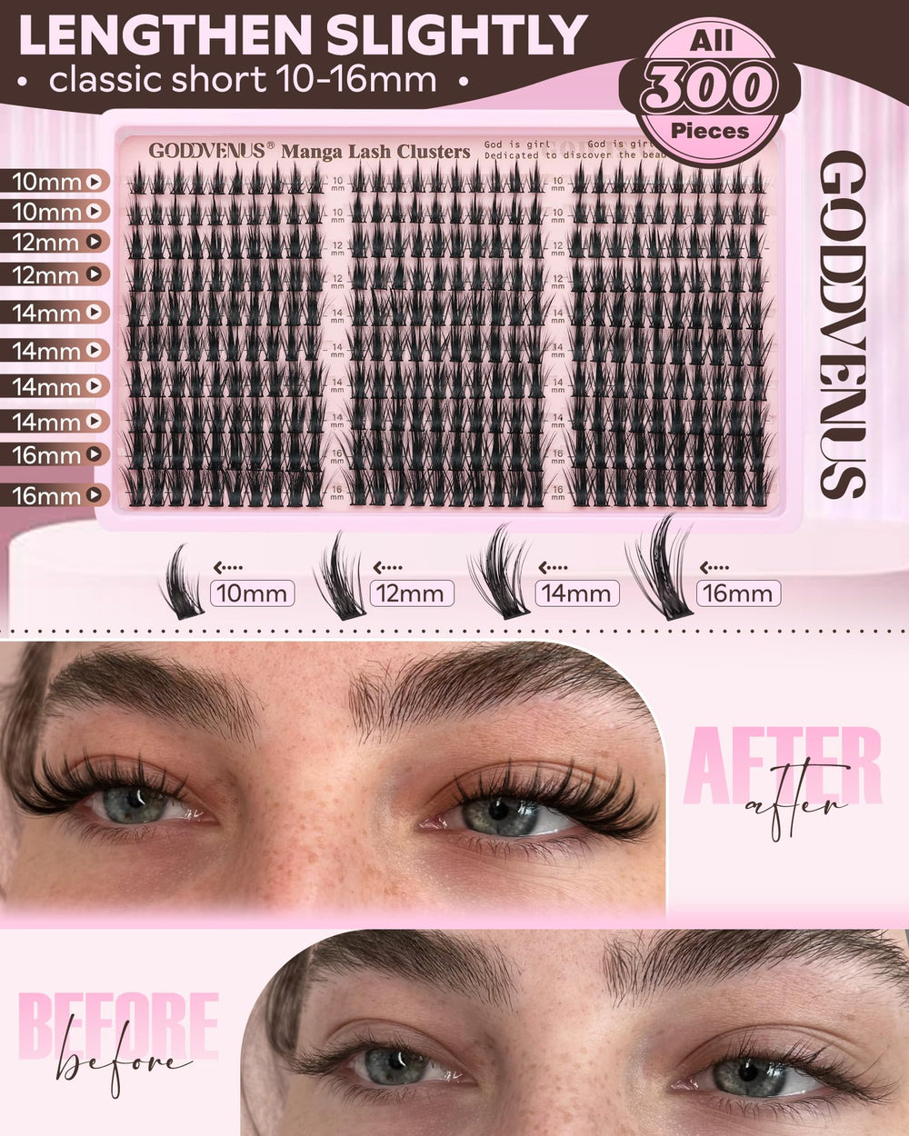 Goddvenus spiky wispy lash design creating defined lash tips