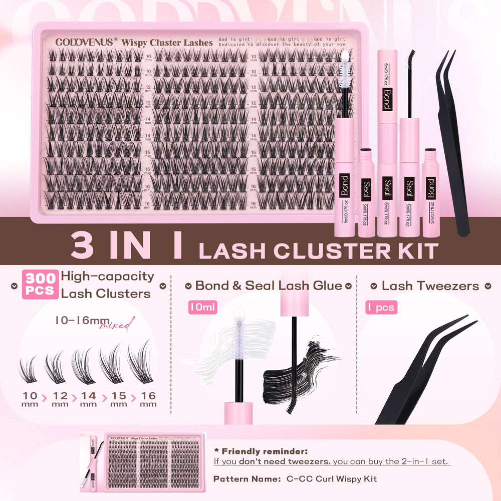 Goddvenus natural-look lash clusters displayed on eye for versatile wear