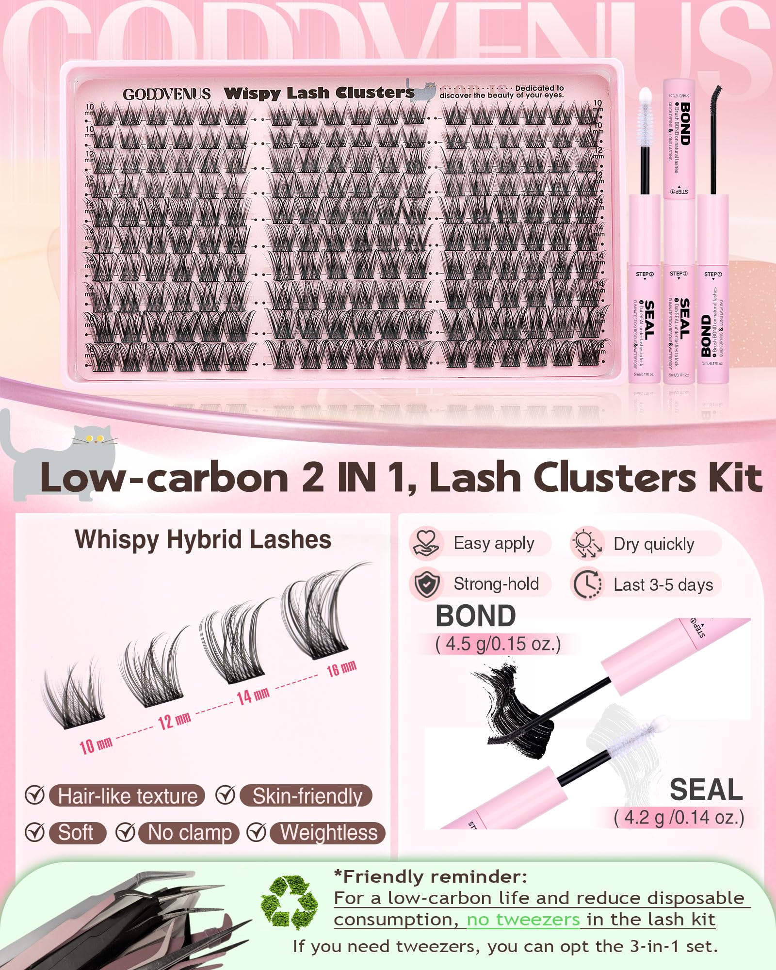 Goddvenus seamless attachment cluster lashes for a smooth, professional finish at home