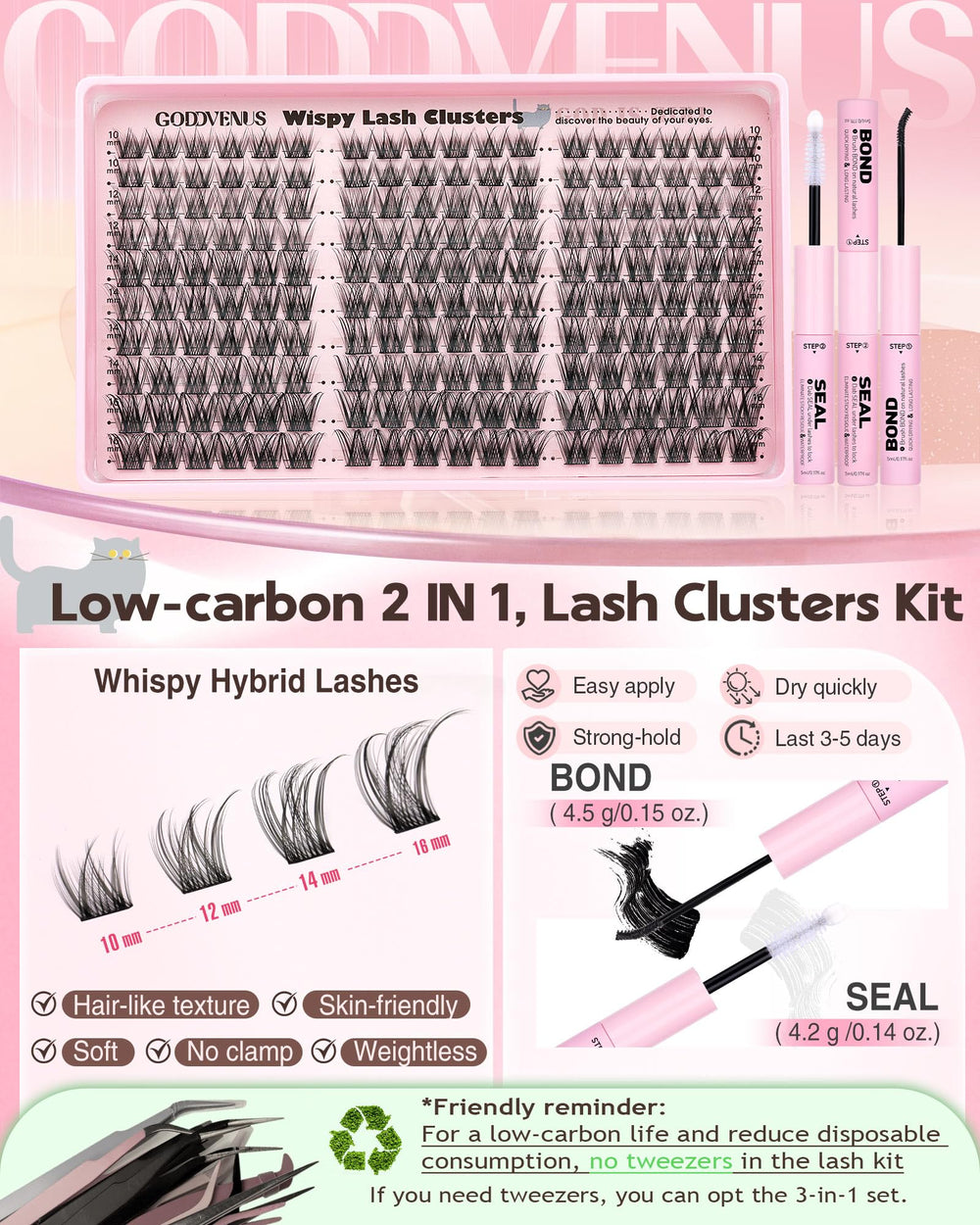 Goddvenus seamless attachment cluster lashes for a smooth, professional finish at home
