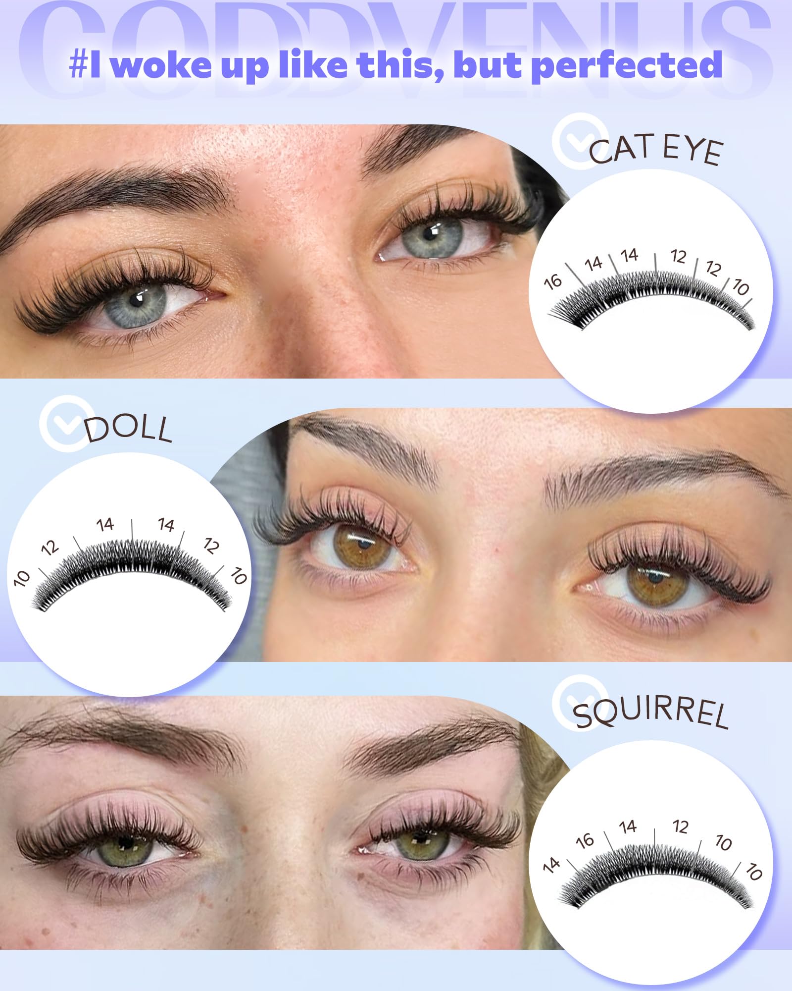 Goddvenus skin-like blending creates undetectable lash enhancement.