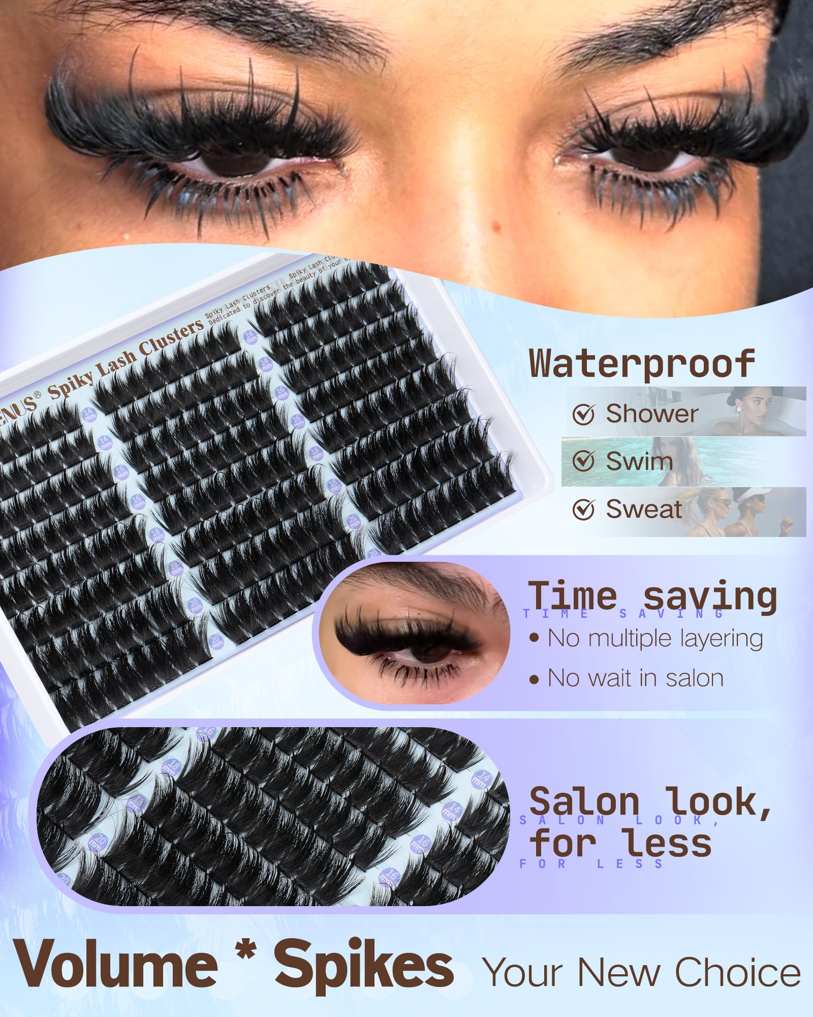Goddvenus soft-brush-separator helps gentle grooming and even lash separation.
