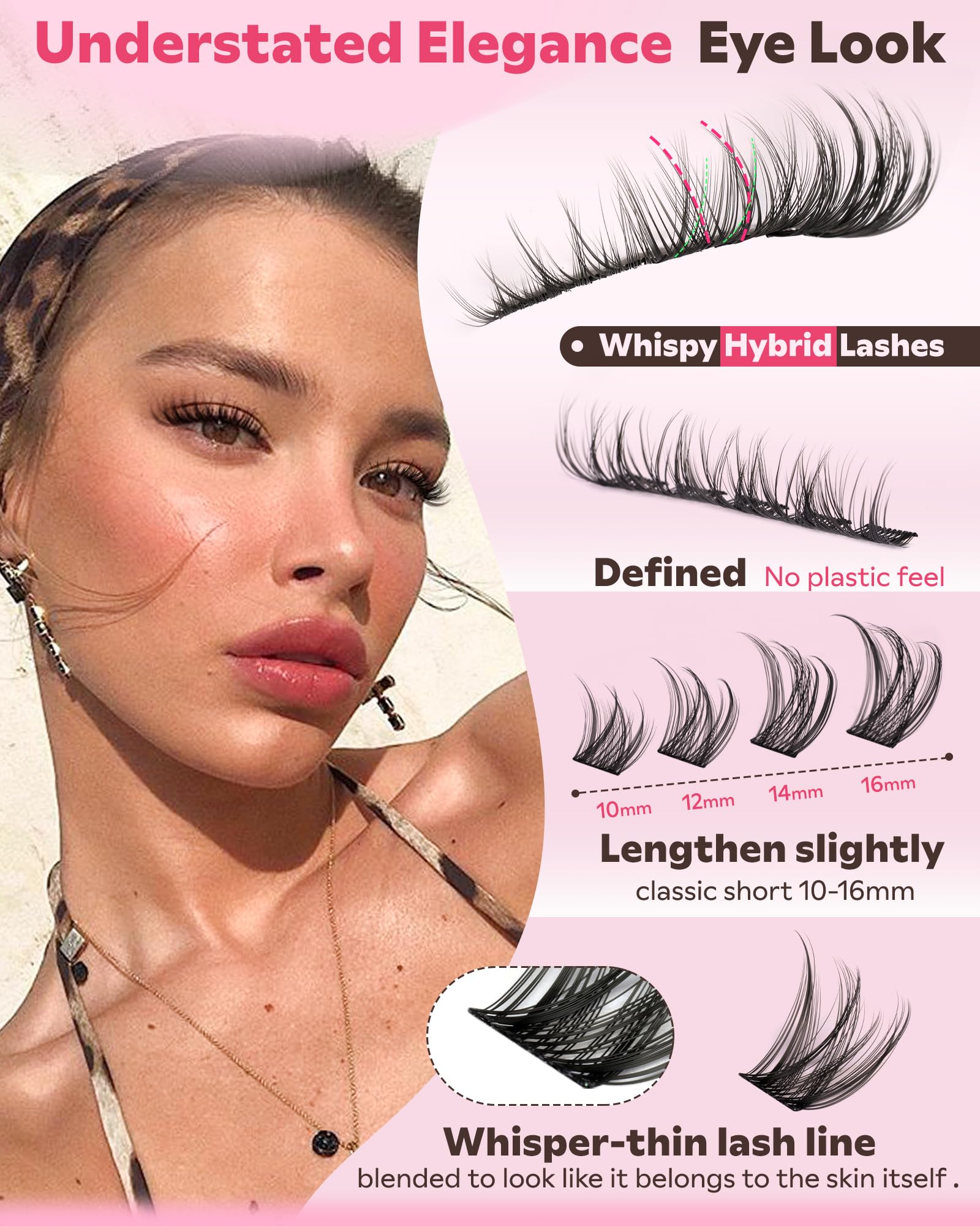 Goddvenus wispy hybrid lashes lightweight cotton band for comfortable all-day wear