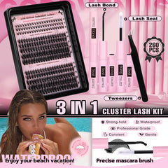 Goddvenus Wispy Lash Clusters Kit model eye with lifted lashes.