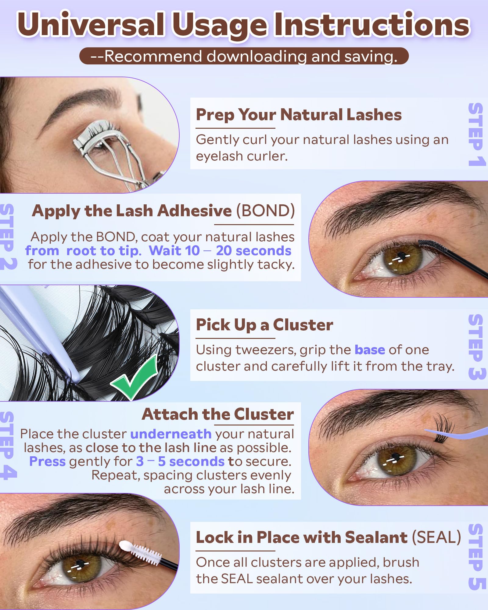 Goddvenus Wispy Lash Clusters Kit waterproof design supports reusable wear.