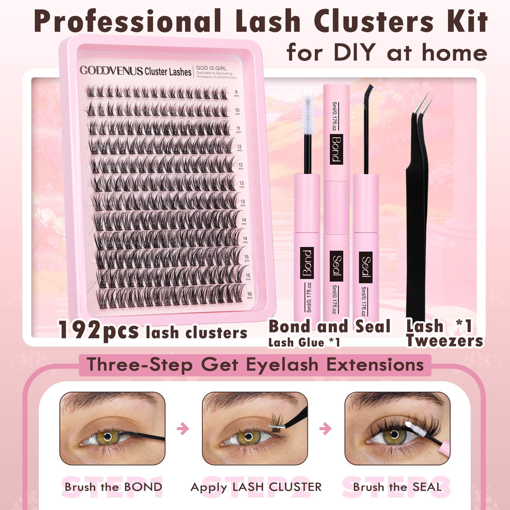 Goddvenus wispy natural lashes extensions blended with real lashes