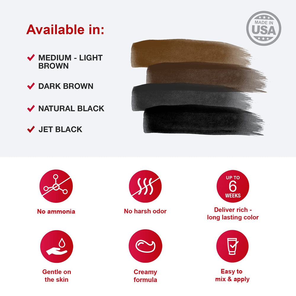 Godefroy Barbers Choice 100 percent gray coverage on resistant facial hair.